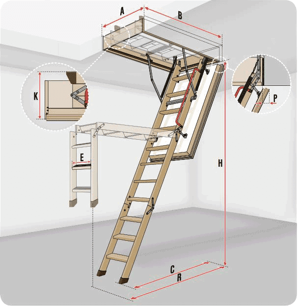 Scară pod casă pasivă FAKRO LWT Passive House U=0,51 | TotalRoof.ro